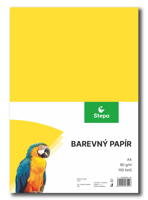 Barevný papír A4 80 g - 100 ks - žlutý Přímo Od Výrobce