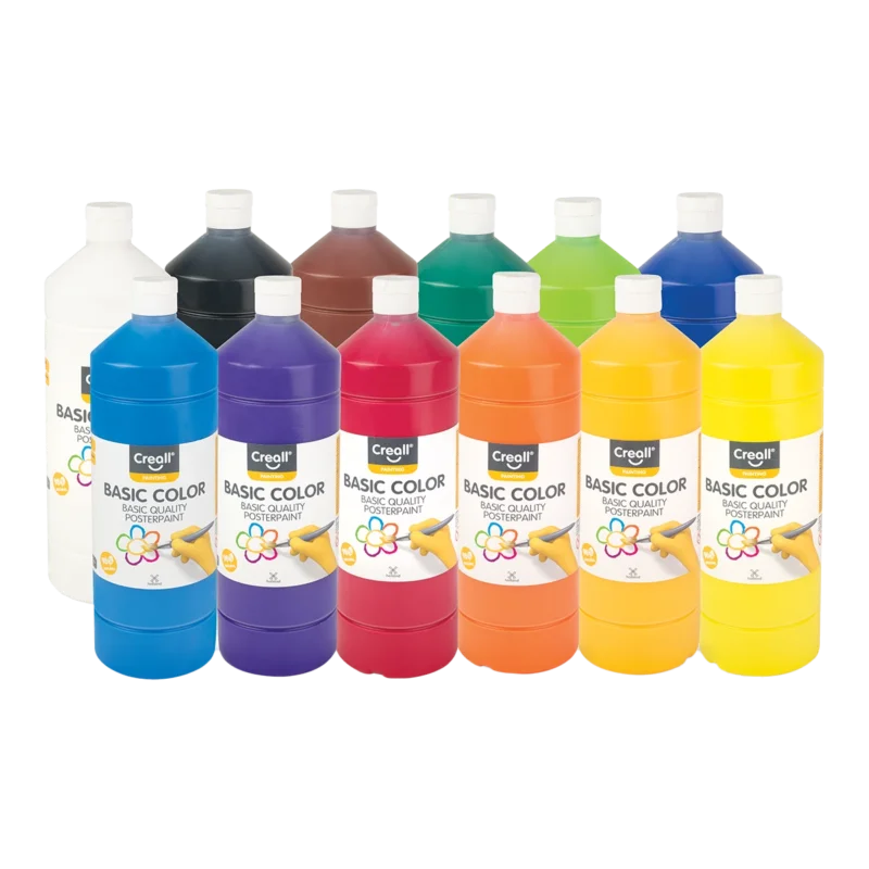 Sada temperových barev Creall, 12 x 1000 ml - mix barev Rychlé Dodání