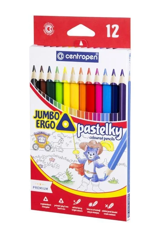 Poslední Šance Centropen Školní pastelky JUMBO trojhranné - sada 12 barev