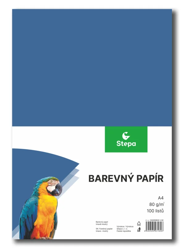 Barevný papír A4 80 g - 100 ks - tmavě modrý Výprodej