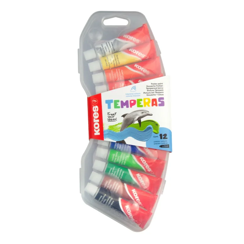 Kores Temperové barvy v tubě 12 ml, 12 barev Akční Nabídka