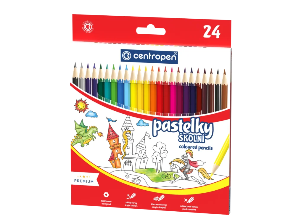 Nová Kolekce Centropen Školní pastelky - sada 24 barev