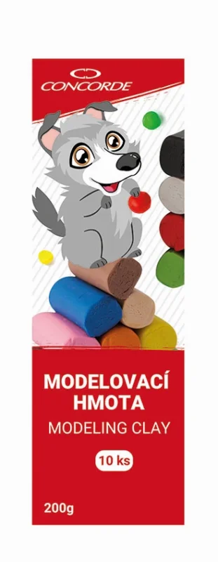 Značkový CONCORDE Modelovací hmota, 200 g - 10 barev