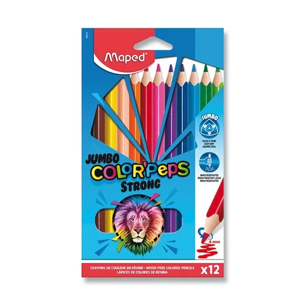 Výhodná Nabídka Pastelky MAPED Color´Peps STRONG JUMBO - 12 barev