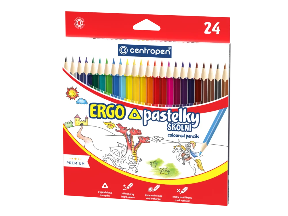 Centropen Školní pastelky trojhranné - sada 24 barev Výhodná Nabídka