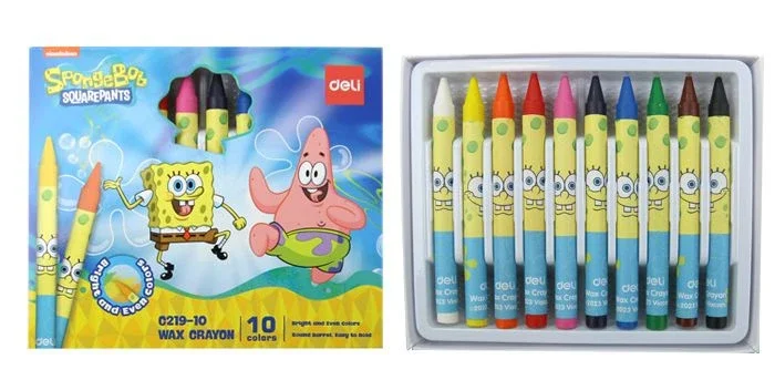 Voskovky DELI SPONGEBOB kulaté - sada 10 barev Sezónní Sleva