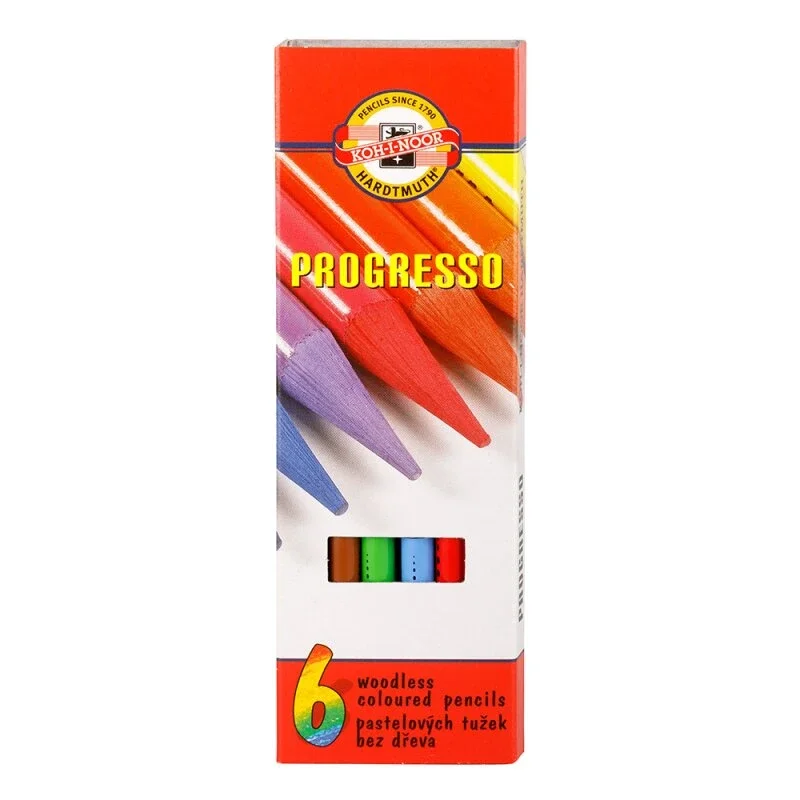 Koh-i-noor Pastelky Progresso dlouhé - 6 barev Akční Nabídka