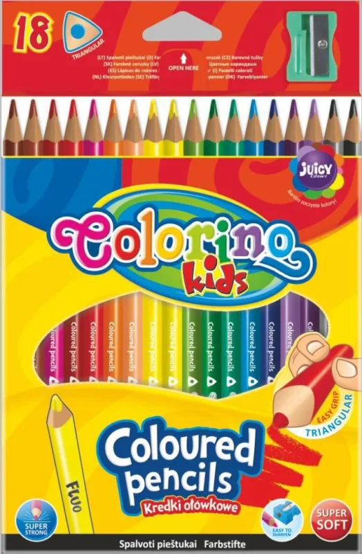 Speciální Cena Trojhranné pastelky Colorino - 18 barev + ořezávátko