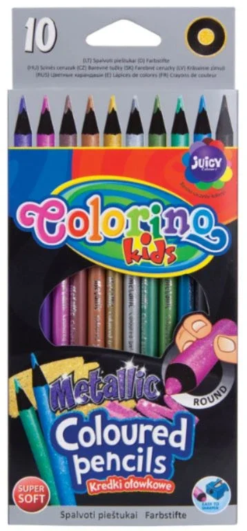 Pastelky Colorino metalické, kulaté, 10 barev Omezená Nabídka