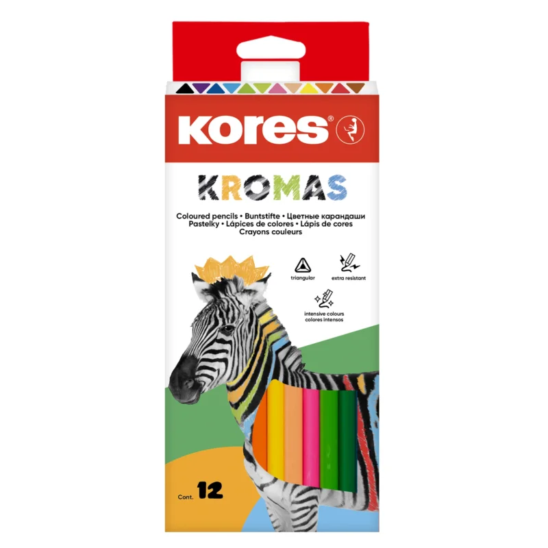 Dokud Zásoby Vydrží Kores Trojhranné pastelky Kromas - 12 barev
