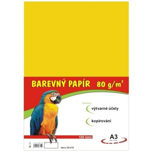 Barevný papír A3 80 g - 100 ks - žlutý Hit Sezóny