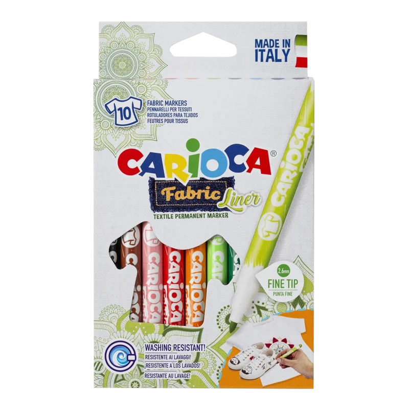 Aktuální Textilní fixy Carioca tenký hrot - 10 ks
