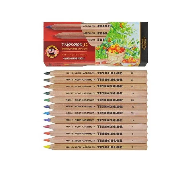 Výhodná Nabídka Koh-i-noor Pastelky TRIOCOLOR 3152 JUMBO - přírodní - 12 barev