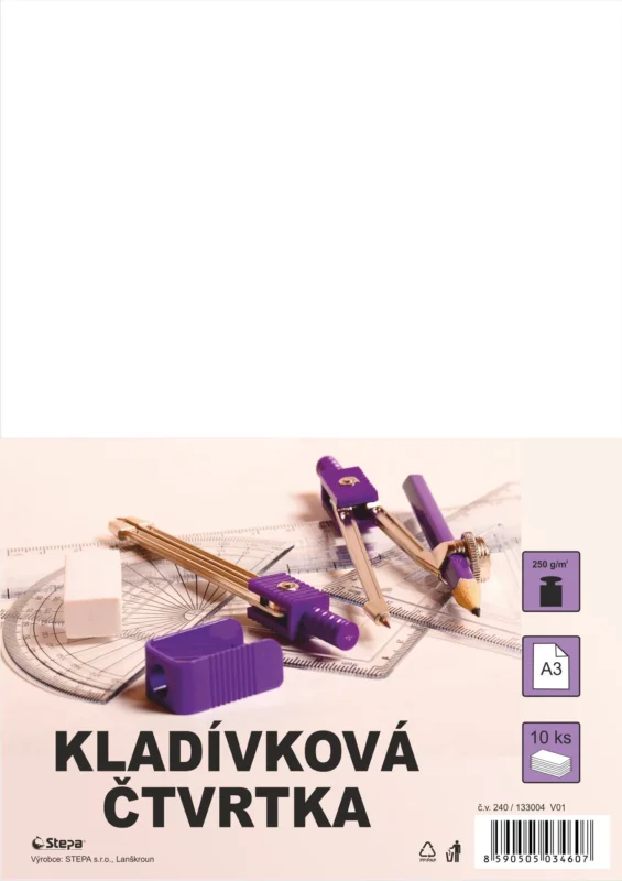 Čtvrtka kladívková bílá A3, 250 g/m2 - 200 ks Sezónní Sleva