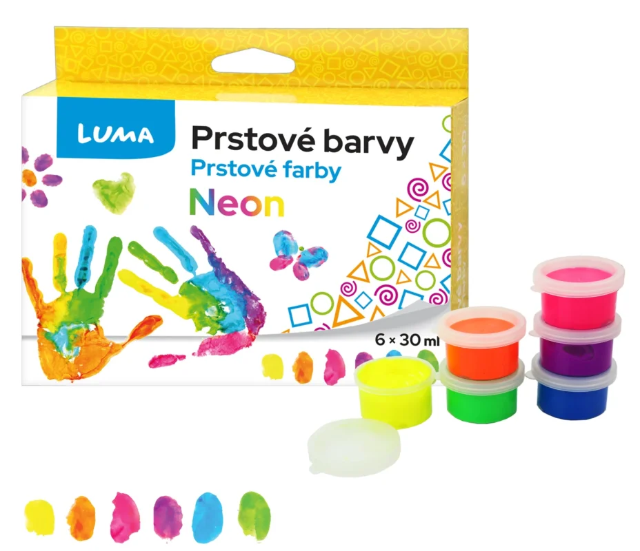 Cenová Bomba Barvy prstové neon LUMA 6 barev 30 ml