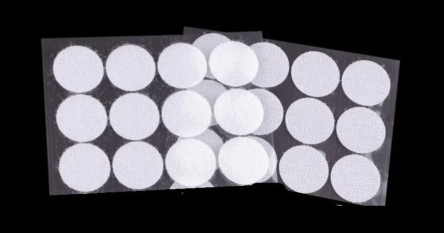 Akce Suchý zip samolepicí kolečka, 25 mm, BÍLÝ, 12 párů