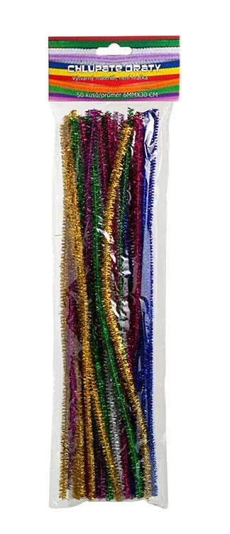 Chlupaté dráty - třpytivé - 50 ks, 6 mm × 30 cm Vrácení Zdarma