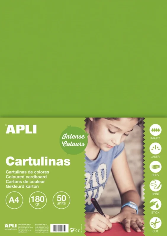 APLI sada barevných papírů, A4, 170 g, trávově zelený - 50 ks Top Prodej
