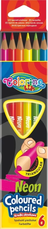 Trojhranné pastelky Colorino - neonové - 6 barev Cenově Výhodný