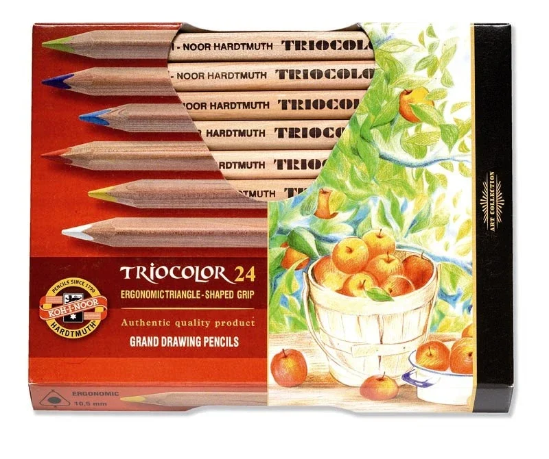 Super Cena Koh-i-noor Pastelky TRIOCOLOR 3154 JUMBO - přírodní - 24 barev