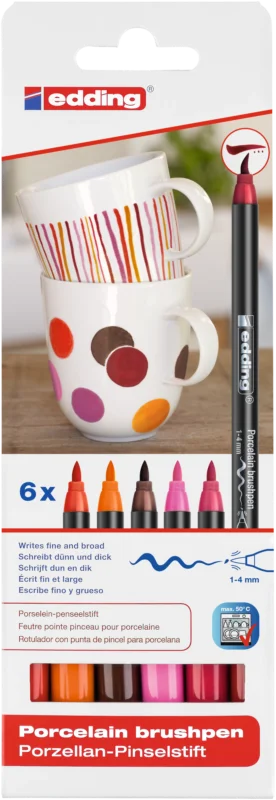 Popisovač na porcelán edding 4200 - sada 6 teplých barev Nejlepší Cena