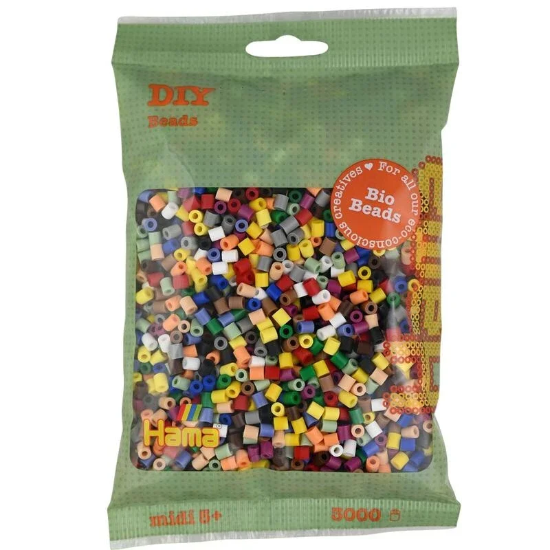 Zlevněný HAMA BIO zažehlovací korálky MIDI 3000 - mix 15 barev