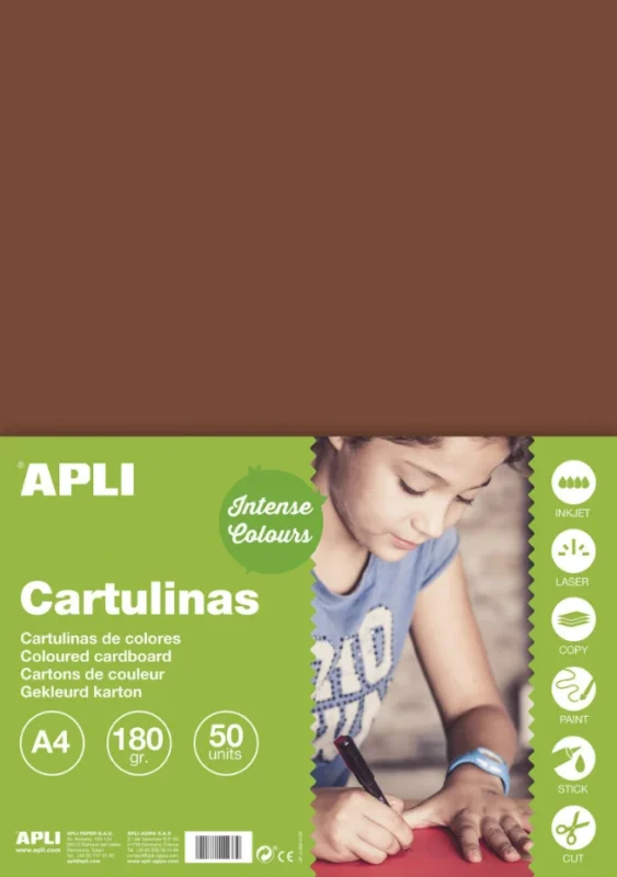 APLI sada barevných papírů, A4, 170 g, hnědý - 50 ks Pouze Dnes