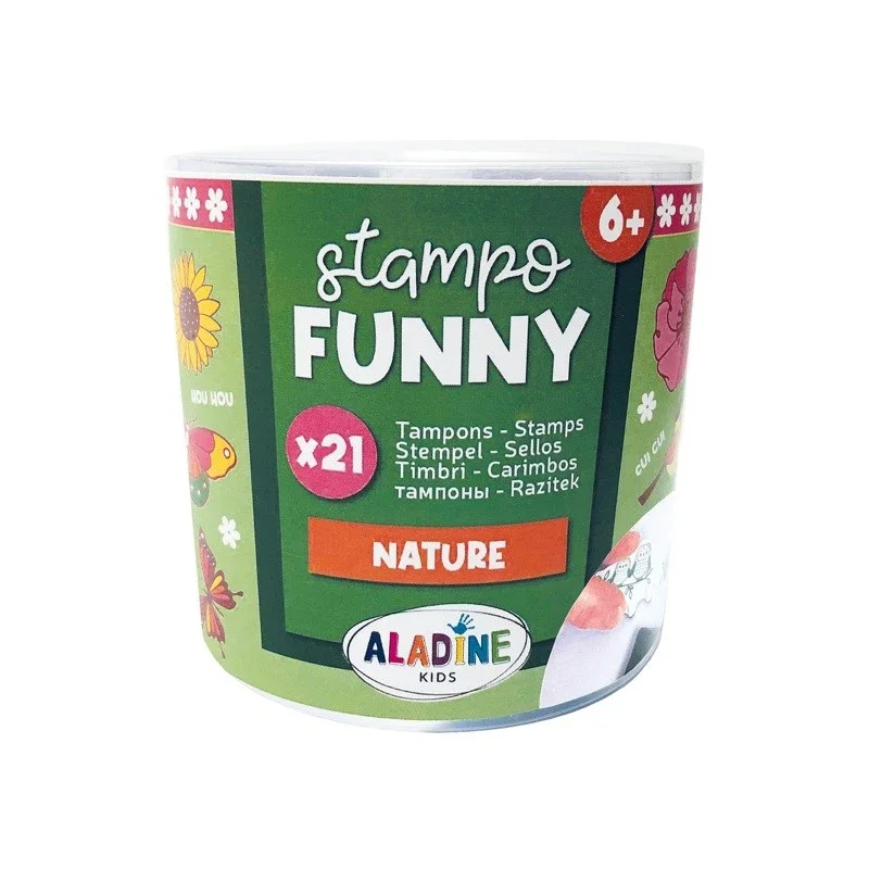 Dětská razítka Aladine Stampo Funny, 21 ks - Příroda Zlevněný