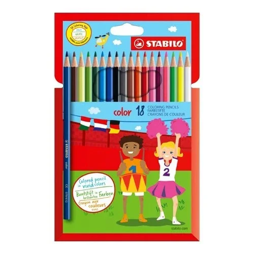STABILO color Pastelky šestihranné - sada 18 barev vč. neonových Novinka