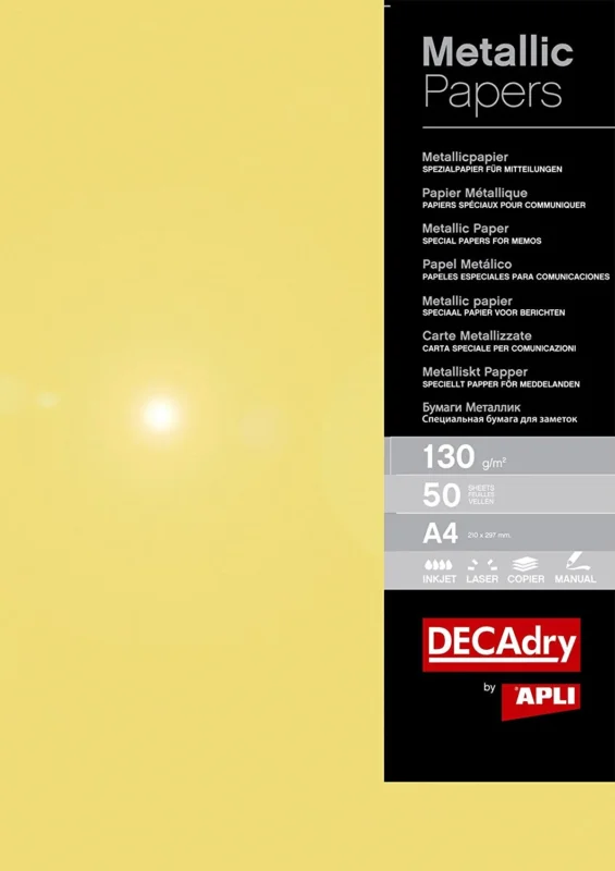 APLI Metalický papír A4 130 g - zlatý, 50 listů Originální