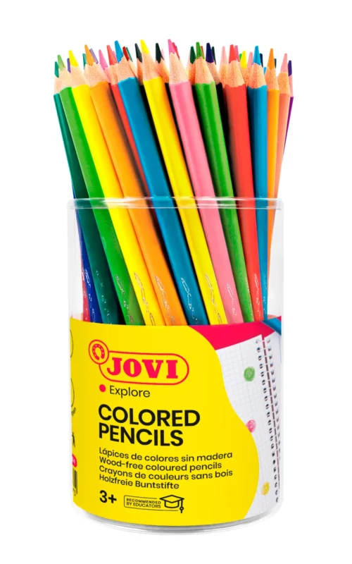 Nedřevěné pastelky JOVI trojhranné, 12 barev - 84 ks Sleva