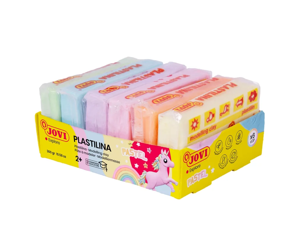 Originální Plastelína JOVI - PASTEL, 6 × 50 g