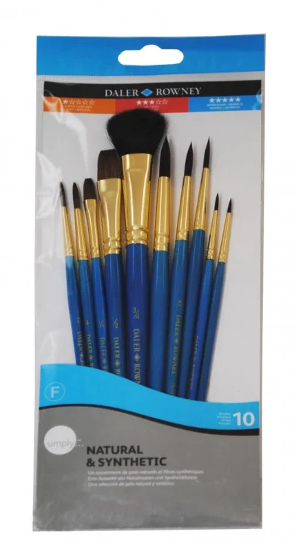 Rychlé Dodání Sada štětcůDaler-Rowney - Simply, 10 ks (kulaté a ploché)