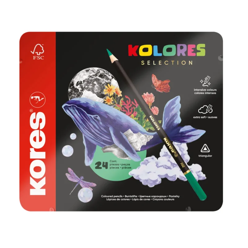 Nová Kolekce Trojhranné pastelky Kores Kolores Selection, 3 mm, 24 barev