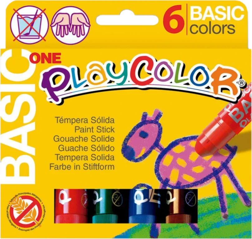 Playcolor - tuhé temperové barvy 6 kusů Nízká Cena