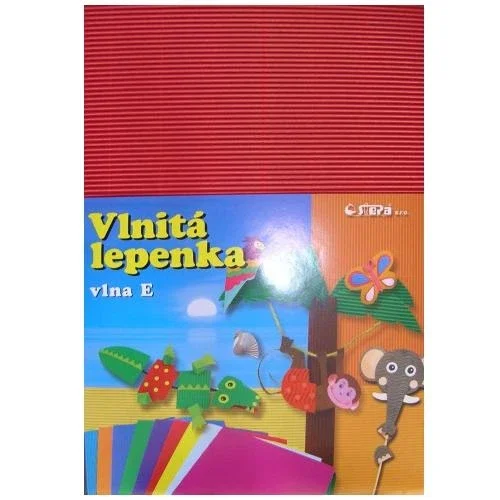 Super Cena Vlnitý papír 260g - 34,5 × 24,5 cm - 10 listů - červená