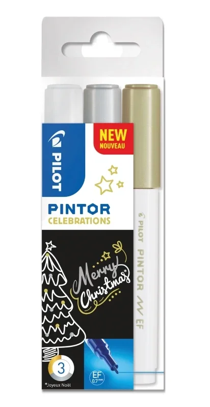 Expresní Doručení Akrylový popisovač Pilot Pintor, Extra Fine, sada 3 ks, Celebrations