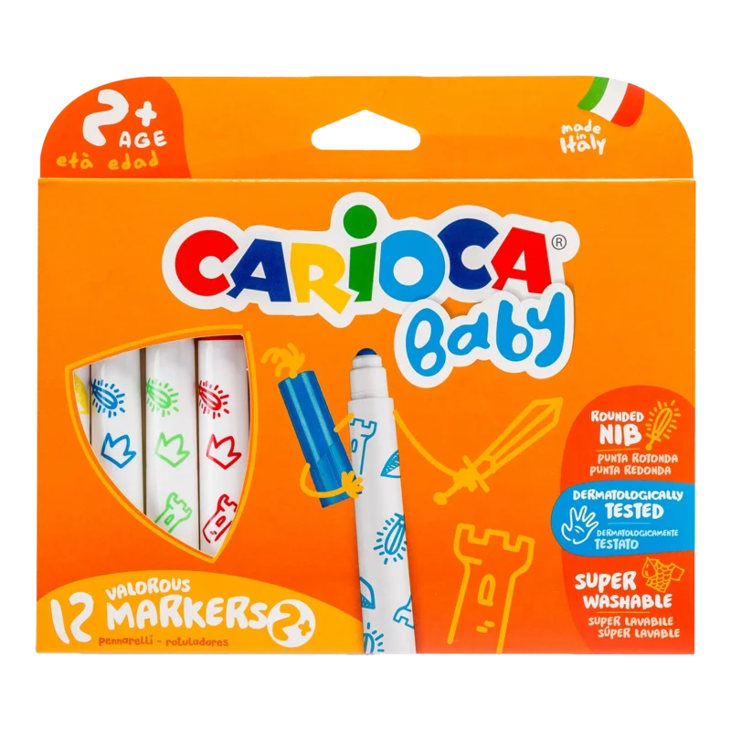 Fixy Carioca Baby 2+, kulatý hrot - 12 ks Dokud Zásoby Vydrží