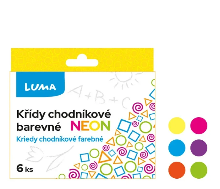 Křídy chodníkové LUMA, 6 ks neon Výprodej