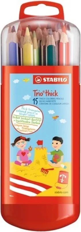 STABILO Trio thick silné trojhranné pastelky Zebrui - 15 barev Poslední Šance
