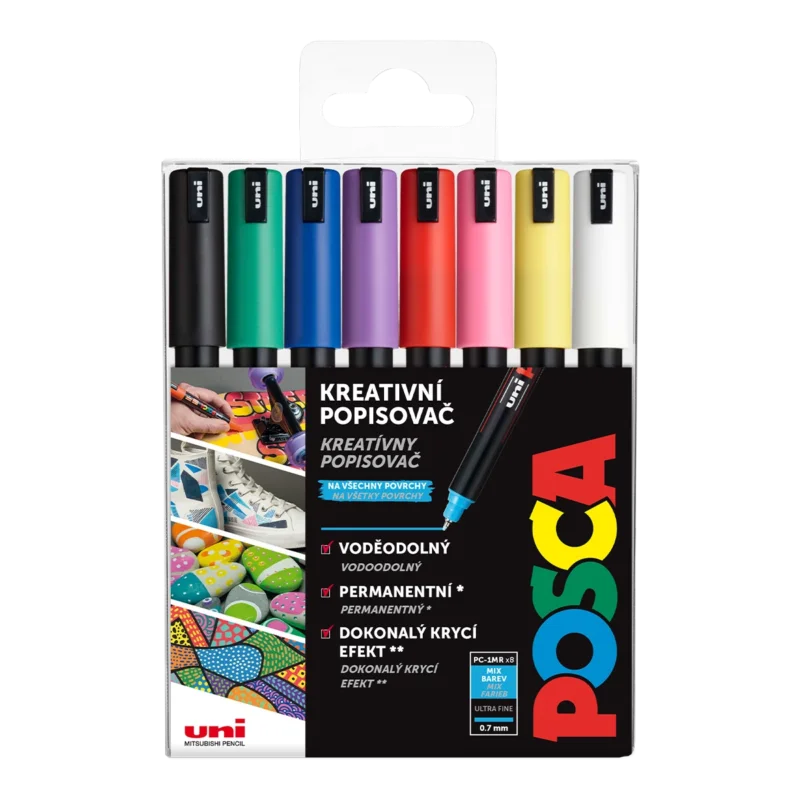 Akrylové popisovače POSCA, PC-1MR - mix 8 základních barev Odeslání Ihned