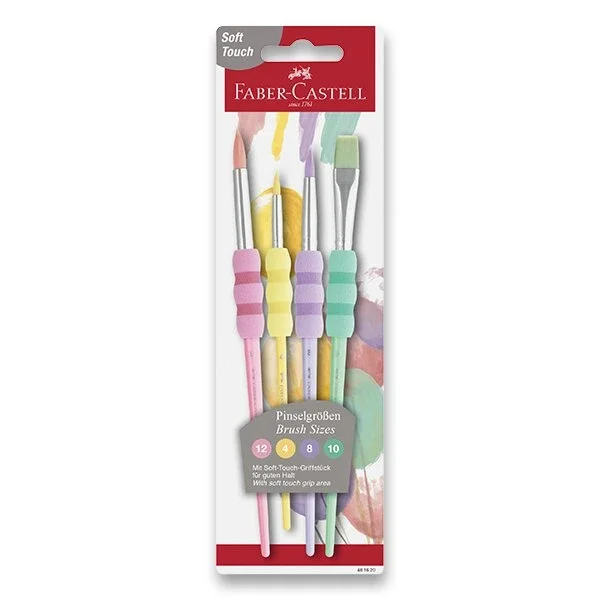 Sada štětců Faber-Castell Soft touch, pastelové, 4 ks Nízká Cena
