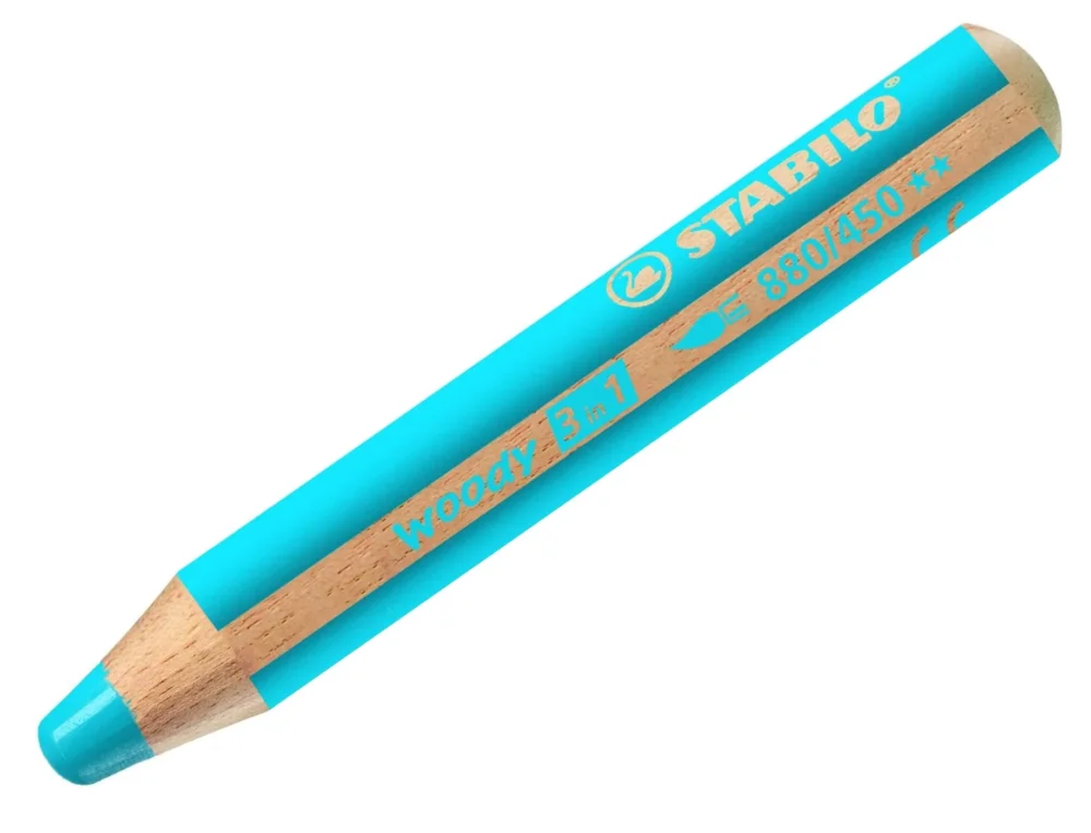 STABILO woody 3 in 1 Multifunkční pastelka - azurová modrá Víkendová Akce