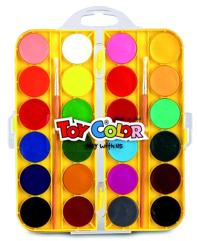 Novinka Vodové barvy TOY COLOR 30 mm - 24 barev