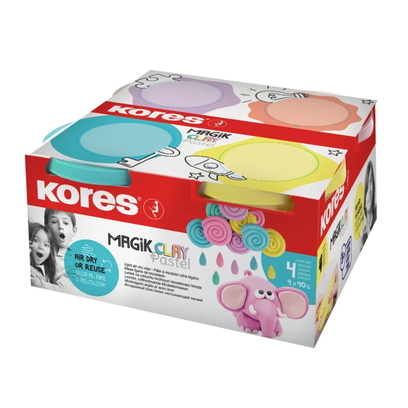 Aktuální Kores Modelovací hmota MAGIK CLAY Pastel - 4 × 40 g