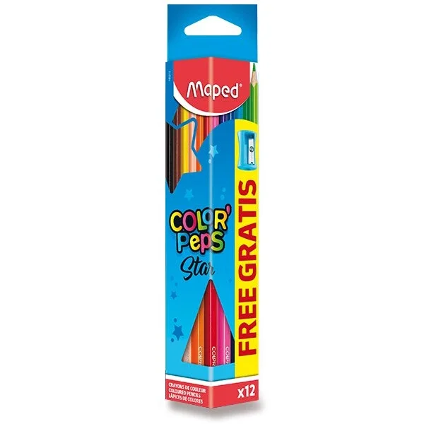 Hit Sezóny Pastelky MAPED Color'Peps - 12 barev + ořezávátko