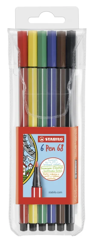 Nová Kolekce STABILO Pen 68 Vláknový fix - sada 6 barev