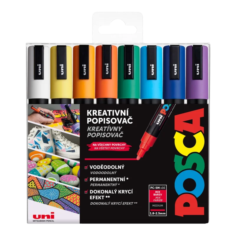 Super Cena Akrylové popisovače POSCA, PC-5M - 1,8-2,5 mm - 16 barev