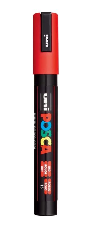 Cenově Výhodný Akrylový popisovač POSCA, PC-5M, 2,5 mm, červený