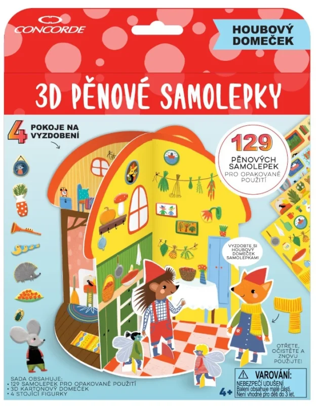 3D pěnové samolepky CONCORDE Houbový domeček Novinka